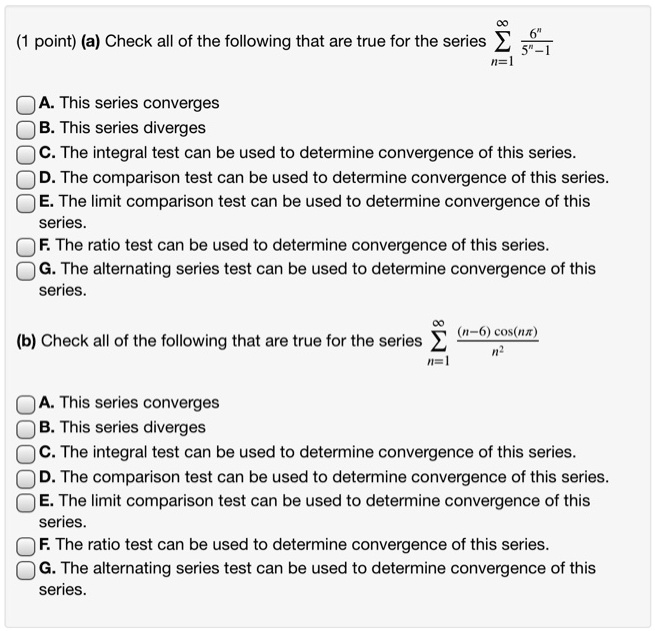 SOLVED: Point) (a) Check All Of The Following That Are True For The ...