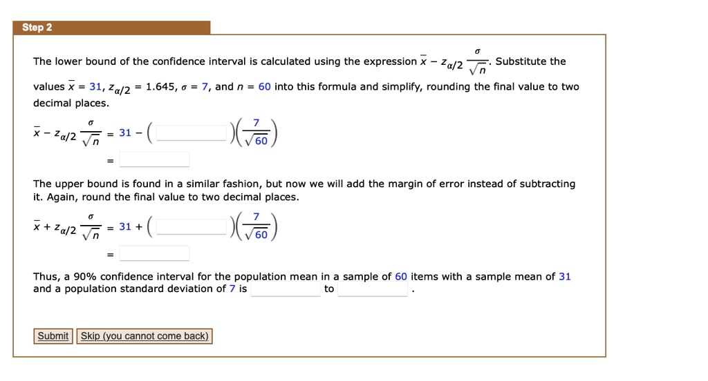 solved-the-lower-bound-of-the-confidence-interval-is-calculated-using