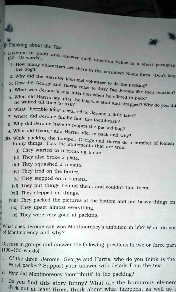 SOLVED 'Anyone give me questions answers of chapter 7 PACKING from