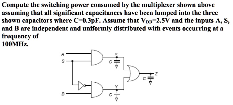 Solved: Compute The Switching Power Consumed By The Multiplexer Shown 