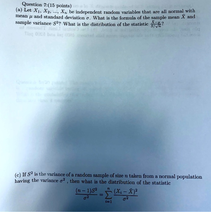 SOLVED Question 7(15 points) Let X1, X2, Xn be independent random