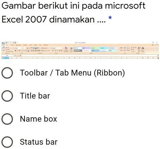 apakah yang dimaksud dengan baris judul (titte bar) pada microsoft excel