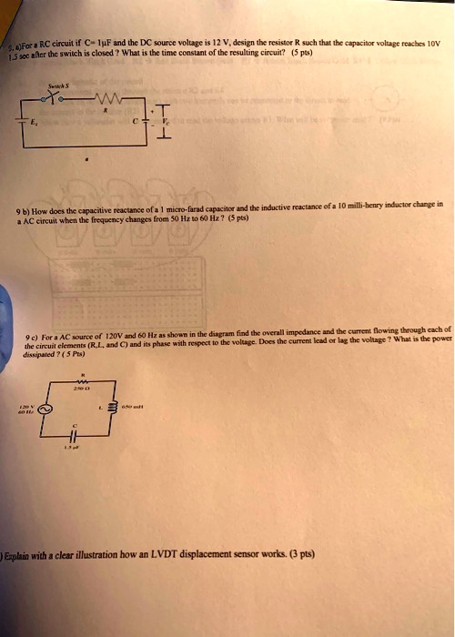 SOLVED 9b. How does the capacitive reactance of a 1 microfarad