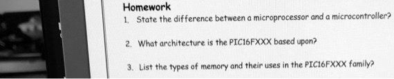 SOLVED: 1. State the difference between a microprocessor and a ...