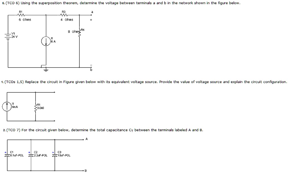 Solved Tco 6 Using The Superposition Theorem Determine The Voltage