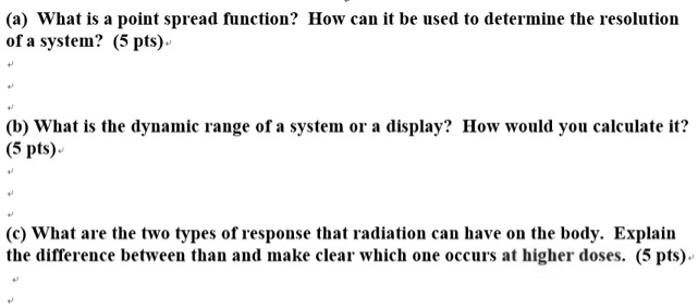 Point Spared Function (a) What is a point spread function? How can it be used to determine ...