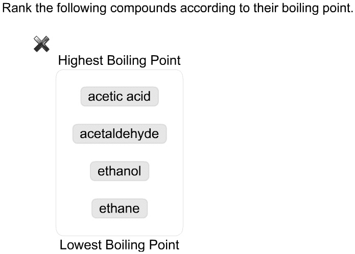 Solved Rank The Following Compounds According To Their Boiling Point Highest Boiling Point 2152