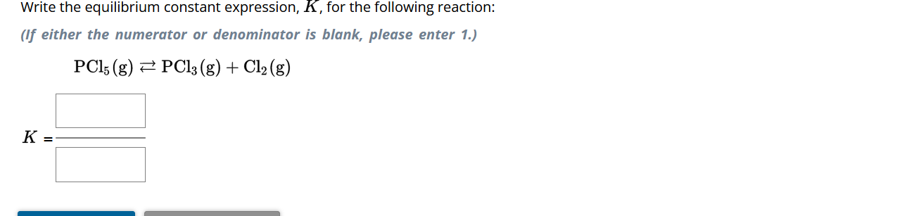 Solved Write The Equilibrium Constant Expression K For The Following Reaction If Either The 2740