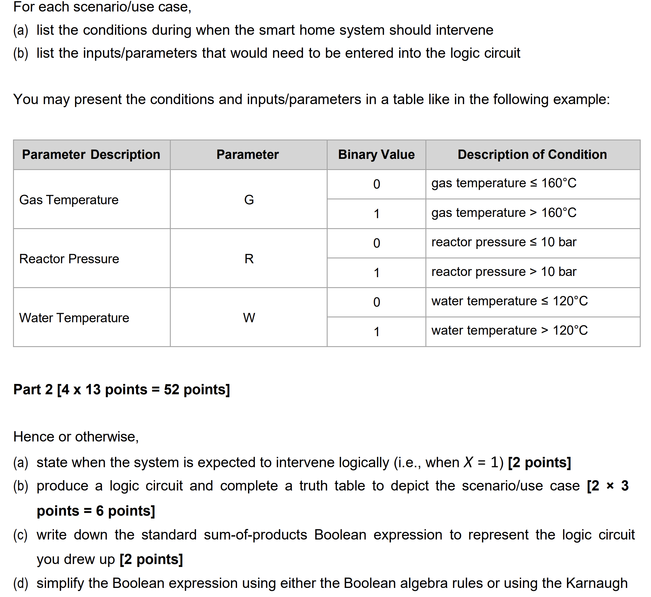 SOLVED: For each scenario/use case, (a) list the conditions during when ...