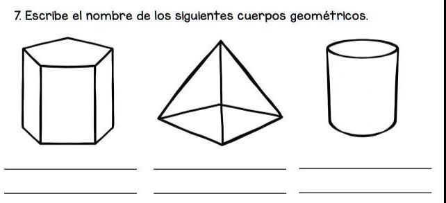 Solved Escribe El Nombre De Los Siguientes Cuerpos Geom Tricos