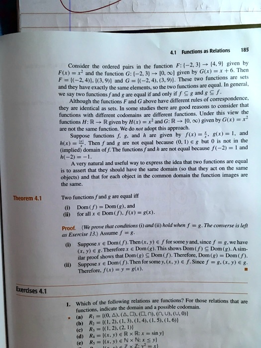 Solved Functions Relations Consider The Ordered Puin In The Function F 2 3 4 9 Given By Flx 6f 0 O Given By G X Then And Tne Function G 131 F