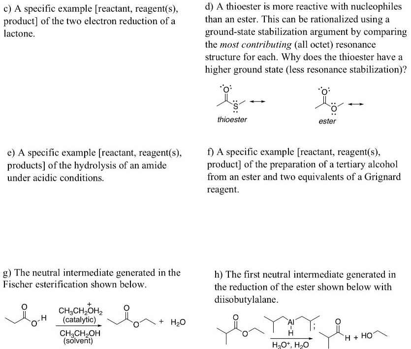 C) A specific example [reactant, reagent(s), product] of the...
