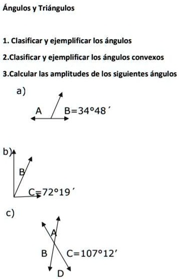 SOLVED: necesito ayuda porfavor Ángulos Y Triángulos Clasificar Y ...