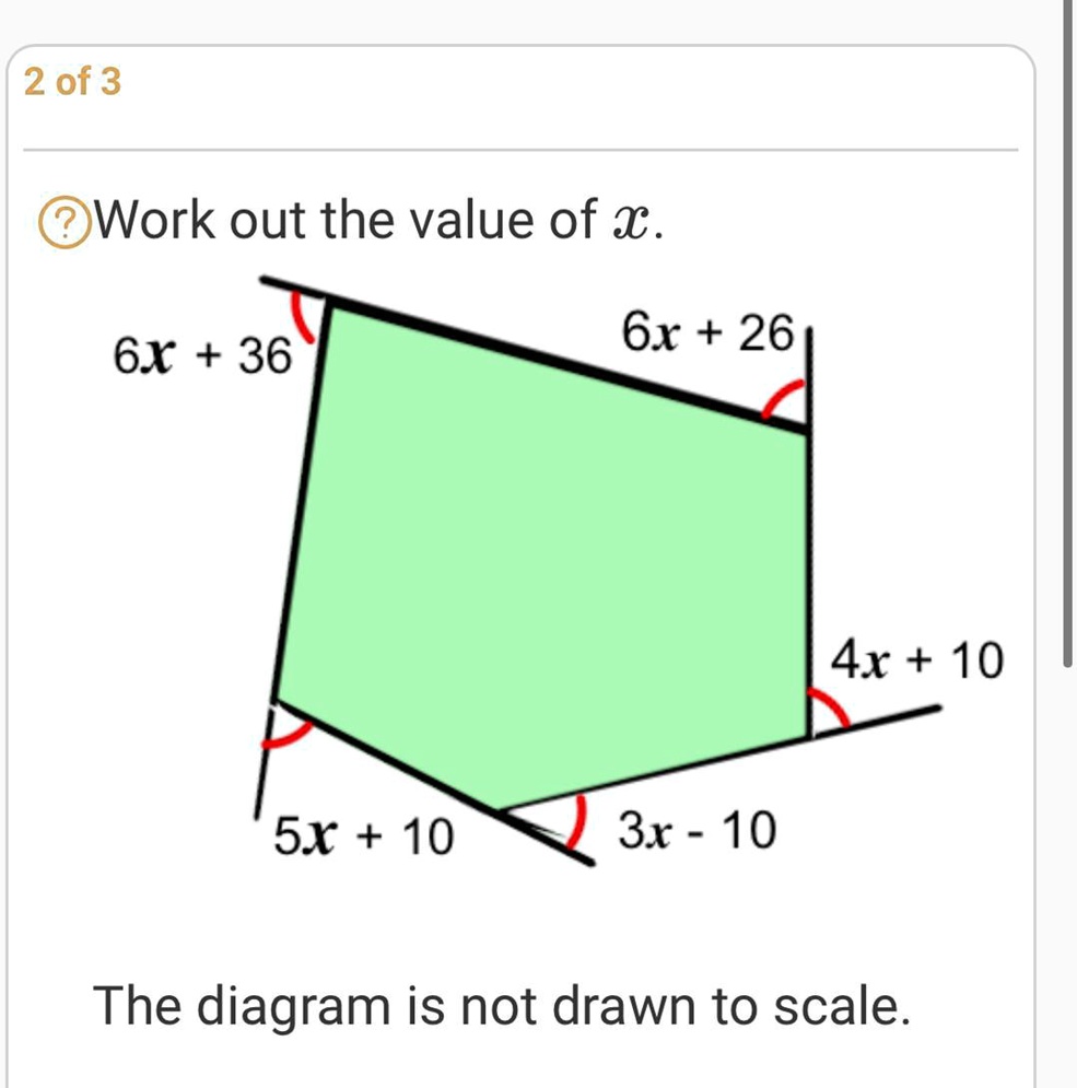 solved-work-out-the-value-of-x-the-diagram-is-not-drawn-to-scale-2