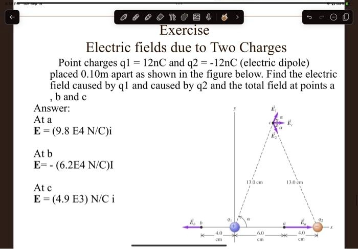 SOLVED: Texts: C00 Exercise Electric fields due to Two Charges Point ...