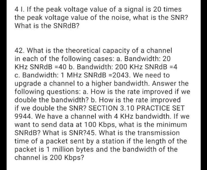 4 I. If the peak voltage value of a signal is 20 times the peak voltage ...