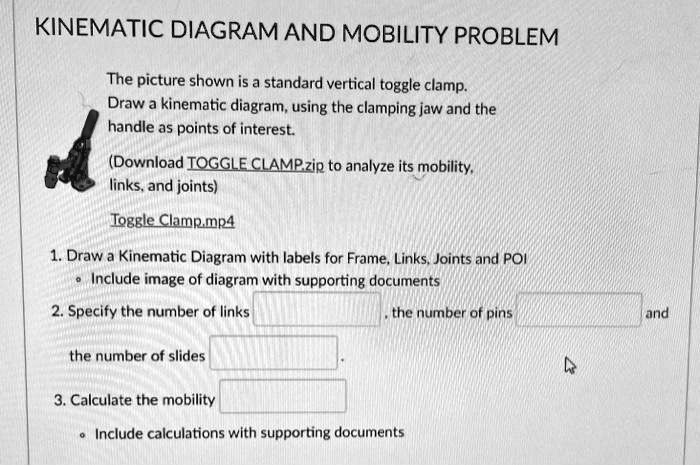 KINEMATIC DIAGRAM AND MOBILITY PROBLEM The picture shown is a standard ...