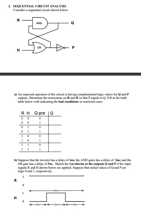 SOLVED: 3. SEQUENTIAL CIRCUIT ANALYSIS Consider a sequential circuit ...