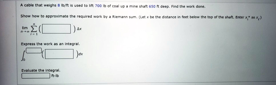 SOLVED Cable That Weighs 8 Ib ft Is Used To Lift 700 Ib Of Coal Jp solved-cable-that-weighs-8-ib-ft-is-used-to-lift-700-ib-of-coal-jp