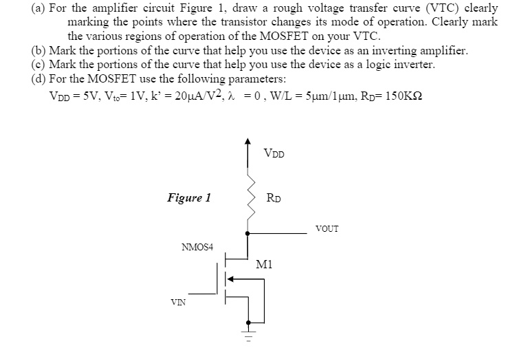 a for the amplifier circuit figure 1 draw a rough voltage transfer ...