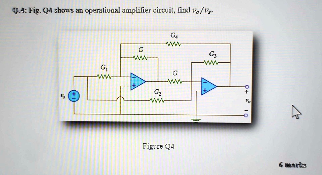 Q.4: Fig. Q4 shows an operational amplifier circuit, find vo/vs.