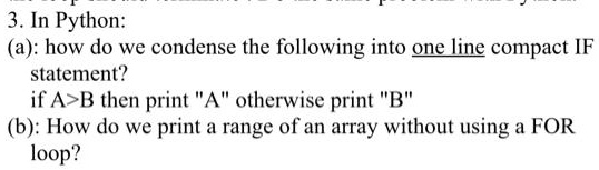 VIDEO solution: In Python: a) How do we condense the following into one ... image.