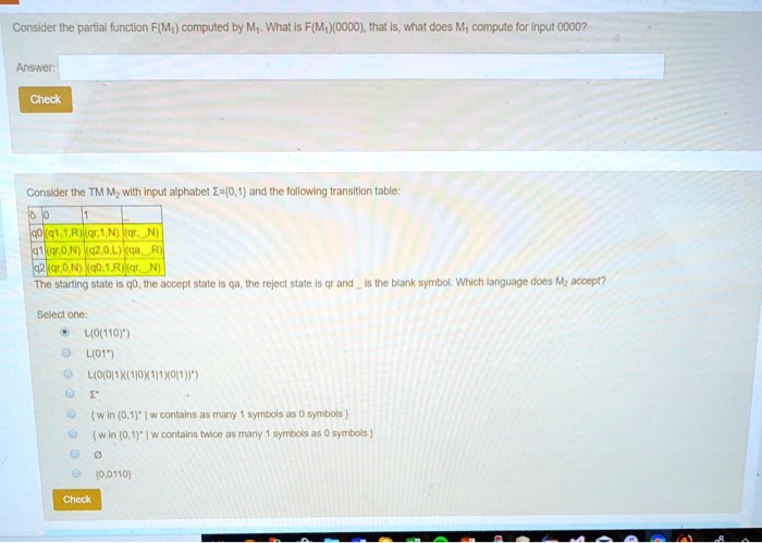 SOLVED: Consider the partial function F(M) computed by M. What is F ...
