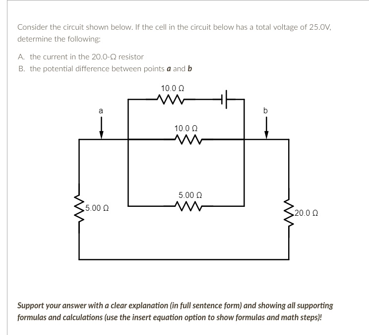 consider the circuit shown below if the cell in the circuit below has a