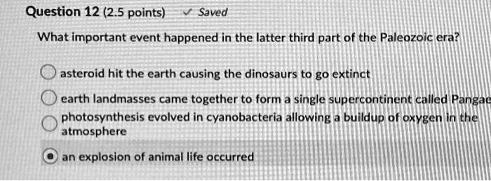 Question 12 (2.5 Points) Saved What Important Event Happened In The 