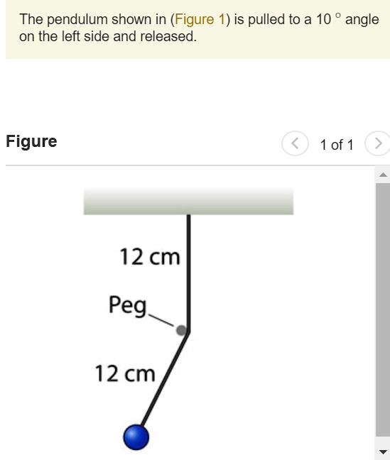 SOLVED: The pendulum shown in (Figure 1) is pulled to a 10 angle on the ...