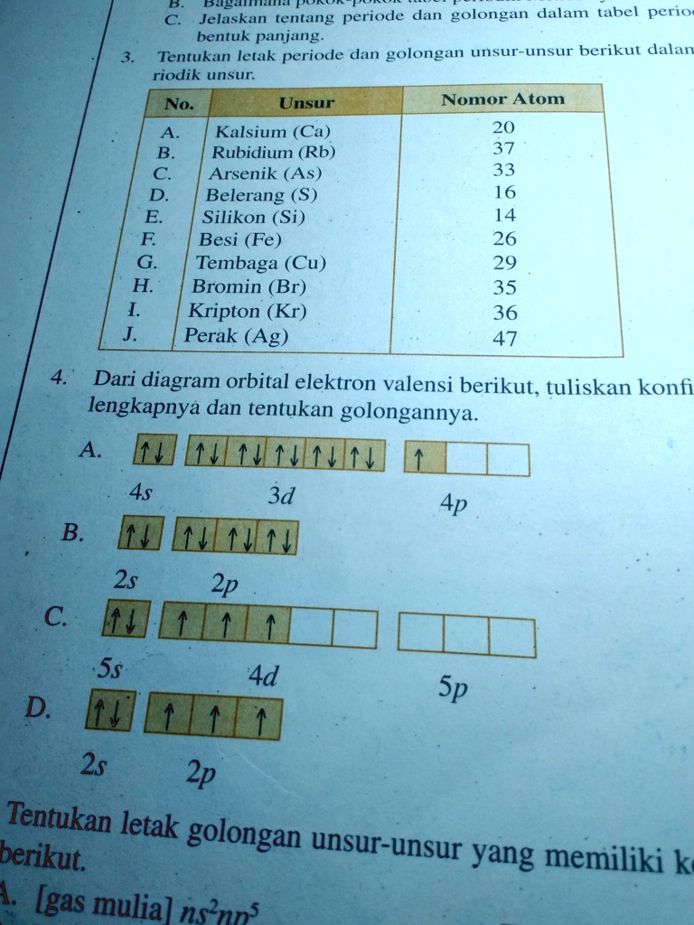 Solved Dari Diagram Orbital Elektron Valensi Berikut Tuliskan Konfigurasi Elektron Lengkapnya