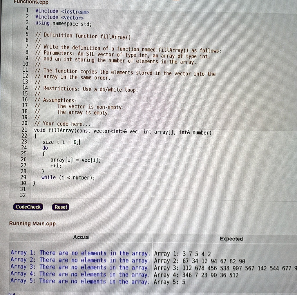 include iostream include vector using namespace std definition function ...