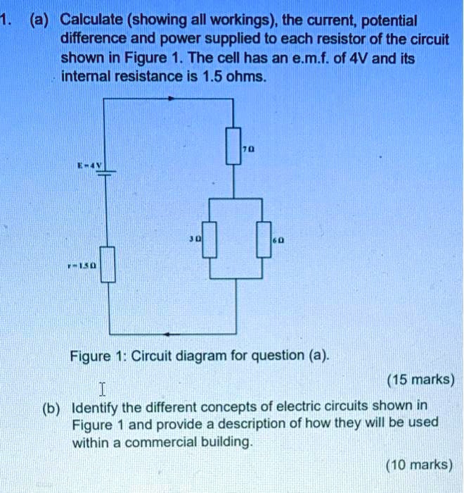 Solved Calculate Showing All Workings The Current Potential Difference And Power Supplied