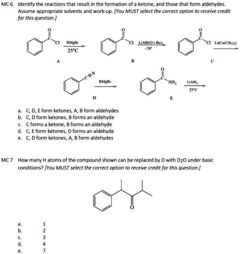 Solved: Mc 6: Identify The Reactions That Result In The Formation Of A 