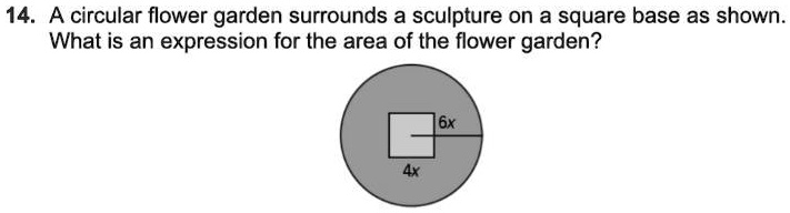 Flower Problem Geometry SOLVED: 'Help with this math problem, please!! 14. A circular flower ...