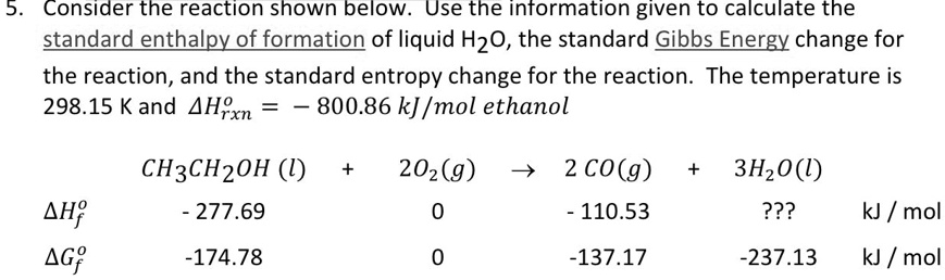 SOLVED: Consider the reaction shown below. Use the information given to ...