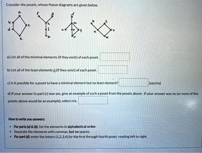 VIDEO solution: Consider the posets whose Hasse diagrams are given ...