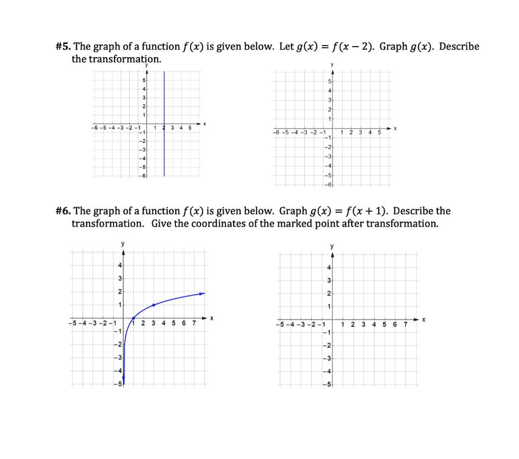 Solved 5 The Graph Of A Function F X Is Given Below Let G X F X 2 Graph G X Describe The Transformation 6 The Graph Of A Function F X Is