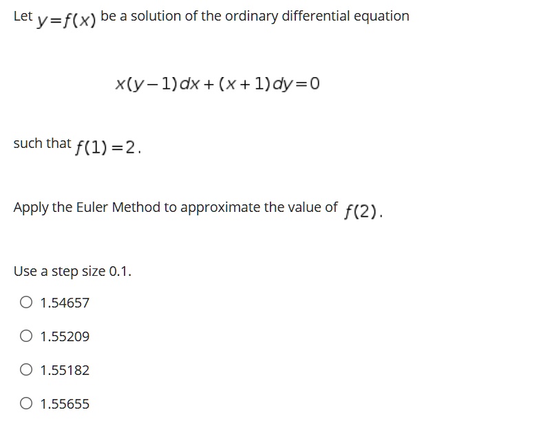 Solved Let Y F X Be A Solution Of The Ordinary Differential Equation