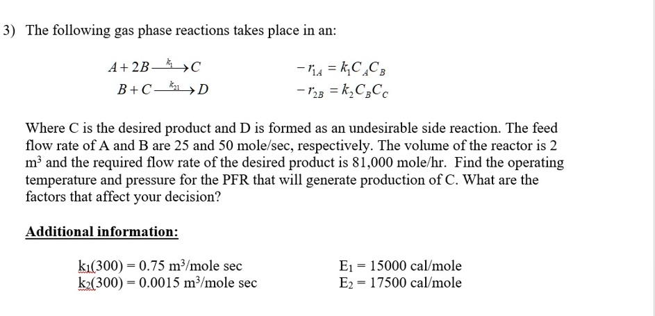 3 the following gas phase reactions takes place in an a 2b sc bcd ...