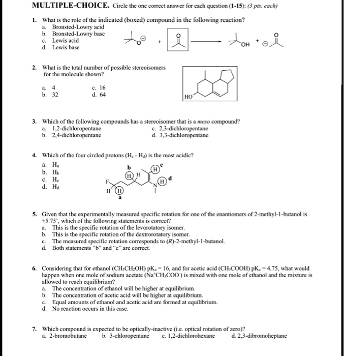 SOLVED: MULTIPLE-CHOICE: Circle the one correct answer for each ...