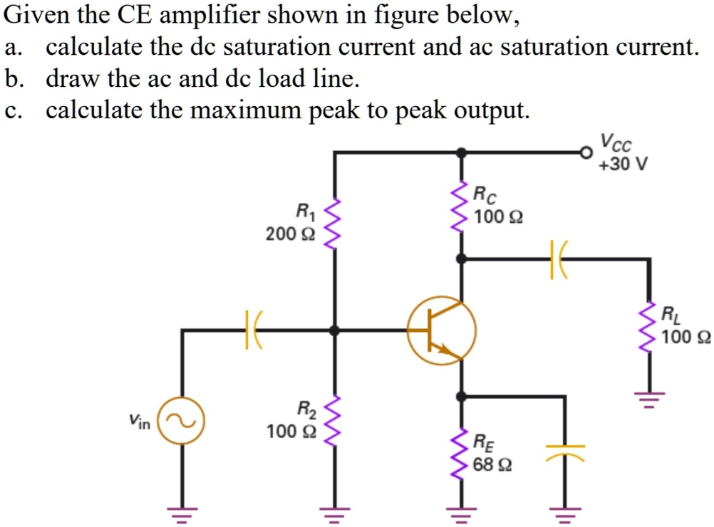 SOLVED: Given The CE Amplifier Shown In Figure Below. A. Calculate The ...