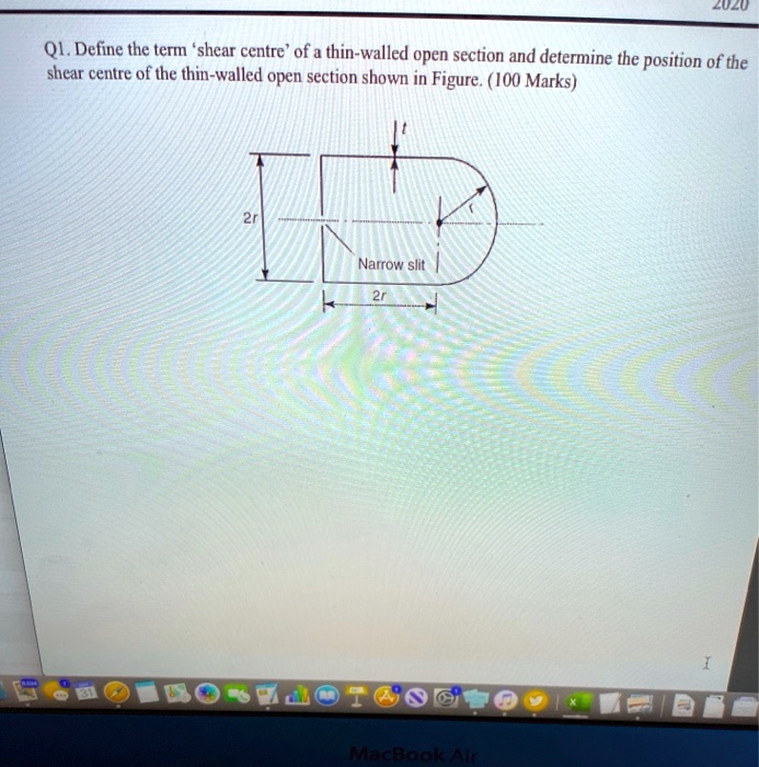 VIDEO solution Q1. Define the term shear centre of a thinwalled open