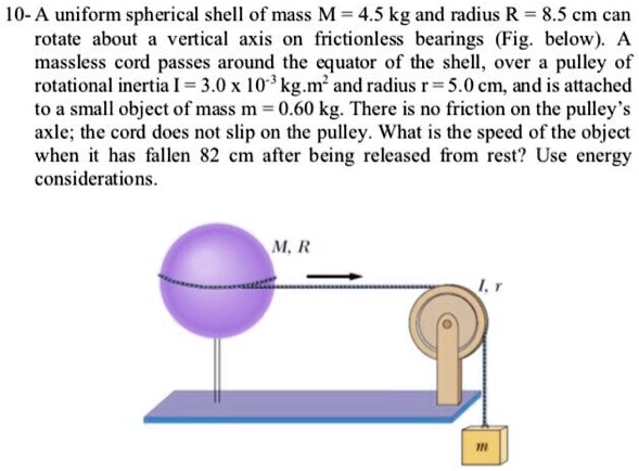 Equator Shell SOLVED: A uniform spherical shell of mass M = 4.5 kg and radius R = 8.5 ...