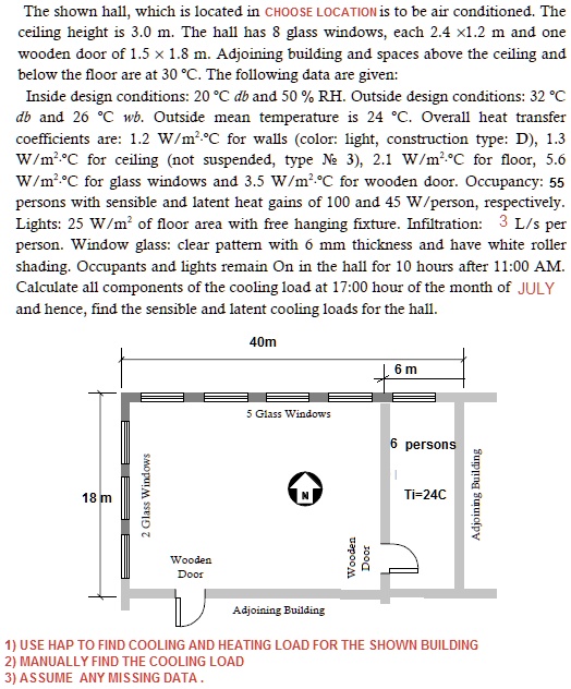 SOLVED Calculate the Cooling Load and show all steps, please. The