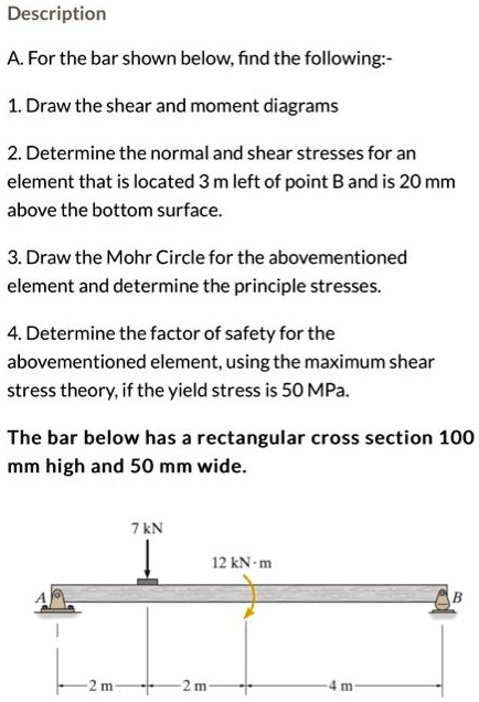SOLVED: Texts: Corrections A. For the bar shown below, find the ...