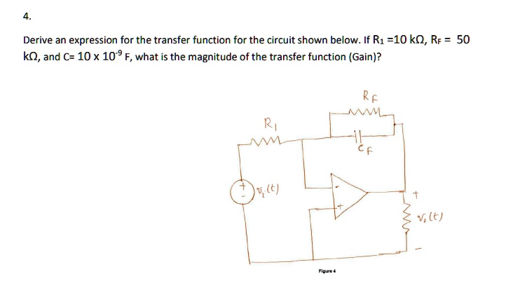 SOLVED: Derive an expression for the transfer function of the circuit ...