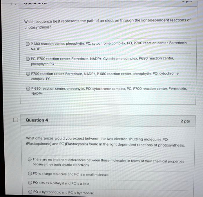 SOLVED: Which sequence best represents the path of an electron through ...