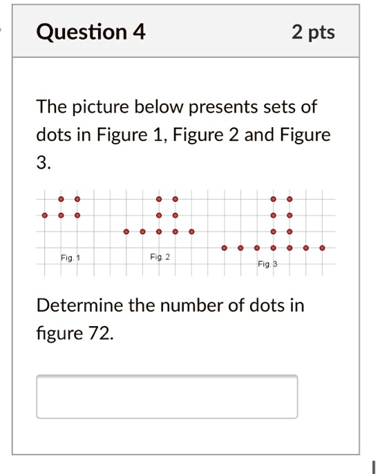 question 4 2 pts the picture below presents sets of dots in figure 1 ...