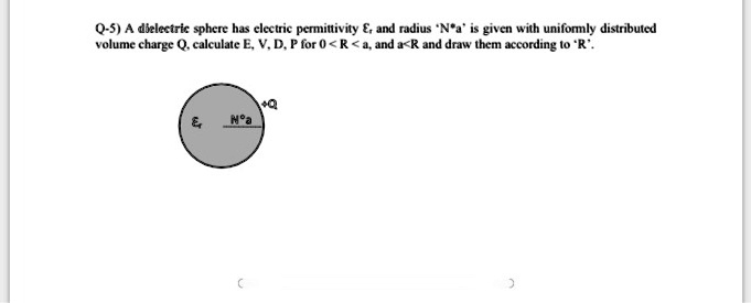 Q-5) A dielectric sphere has electric permittivity , and radius 'N'a ...